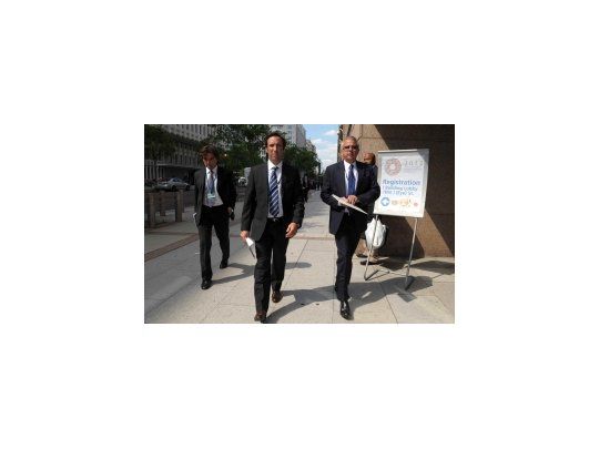 El ministro de Economía, Hernán Lorenzino, en EEUU.
