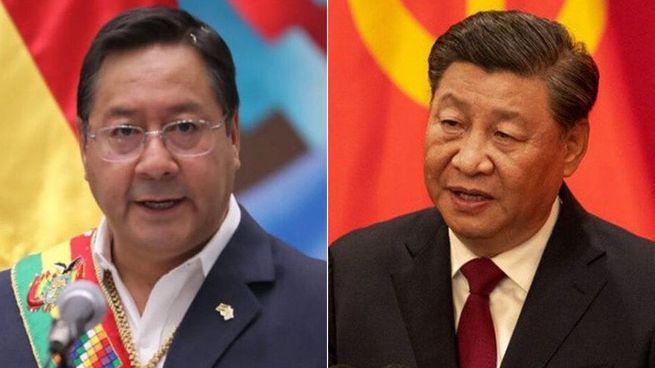 El presidente de Bolivia, Luis Arce, y el mandatario chino, Xi Jinping,