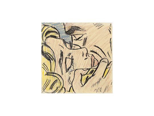 El dibujo-estudio para «Kiss V» de Roy Lichtenstein, que una mujer compró en un «happening» neoyorquino de los 60 por 10 dólares y que ahora se subasta con una base superior al millón.