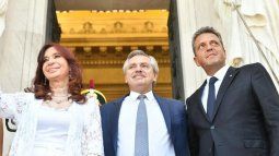 Cristina Fernández de Kirchner, Alberto Fernández and Sergio Massa. 