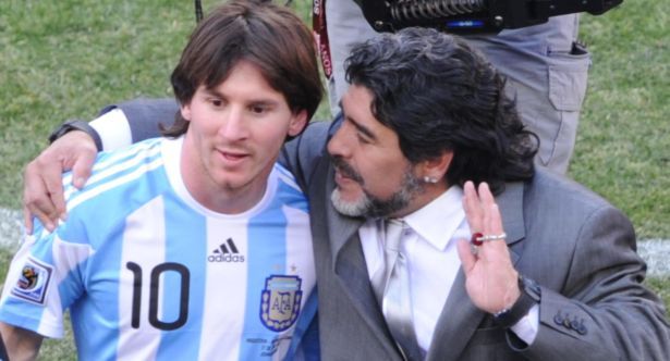 Messi y Maradona estuvieron juntos en el Mundial Sudáfrica 2010. Messi y Maradona estuvieron juntos en el Mundial Sudáfrica 2010.