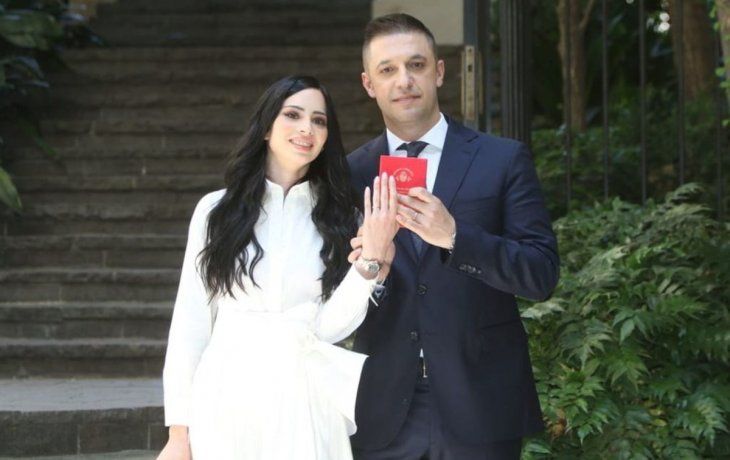 Matías Morla y María Savi en su casamiento.