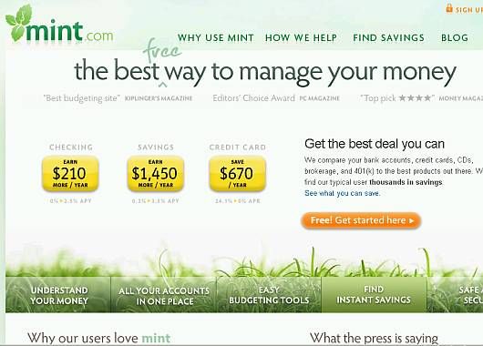 Mint, premiado entre los sitios de Servicios Financieros.