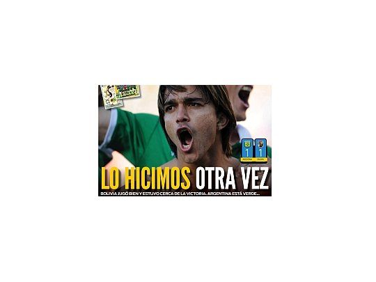 La prensa boliviana se mostró eufórica por el empate.