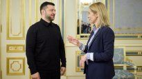 El presidente de Ucrania habló durante una conferencia de prensa con la principal diplomática de exteriores de la Unión Europea.