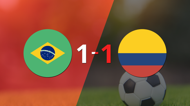 Empate a uno entre Brasil y Colombia