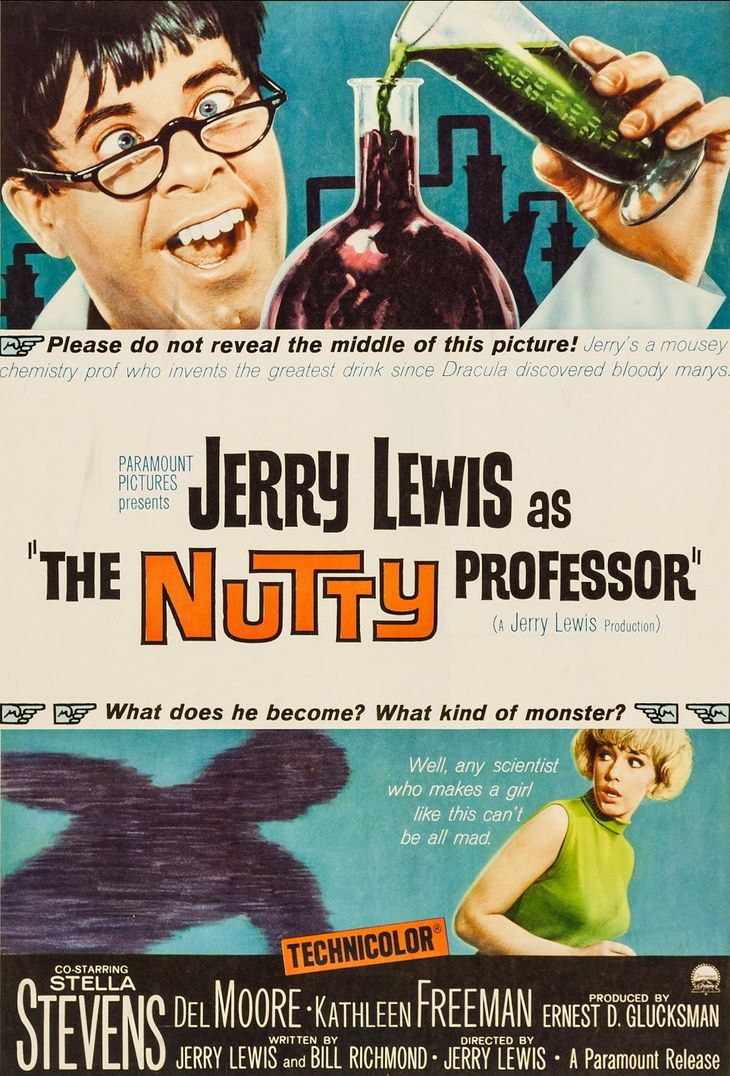 Con “El Profesor Chiflado” de 1963, Jerry Lewis introdujo la idea que los genios podían ser locos y figuras simpáticas, lo que se convirtió en el paradigma luego de los años 80´s Con “El Profesor Chiflado” de 1963, Jerry Lewis introdujo la idea que los genios podían ser locos y figuras simpáticas, lo que se convirtió en el paradigma luego de los años 80´s