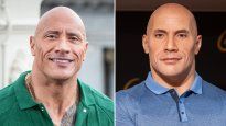 Dwayne Johnson y la controvertida figura de cera.&nbsp;