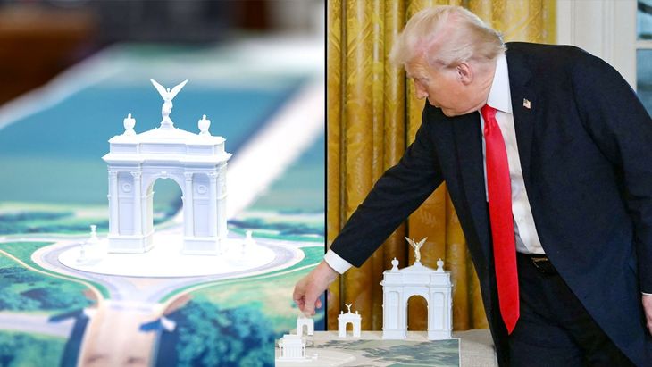 El prototipo del arco de la Independencia que Donald Trump evalúa construir en Washington por los 250 años de EEUU. El prototipo del arco de la Independencia que Donald Trump evalúa construir en Washington por los 250 años de EEUU.