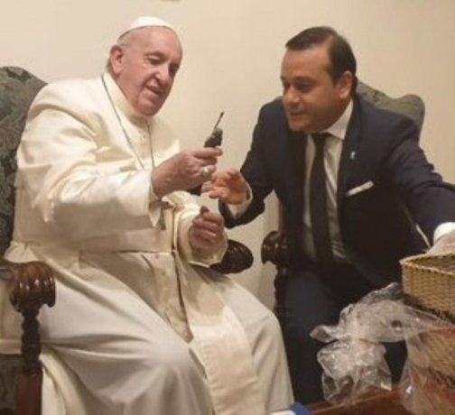 El Papa Francisco y Oscar Herrera Ahuad. 