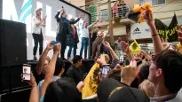 Javier Milei, candidato de La Libertad Avanza, en Ezeiza.
