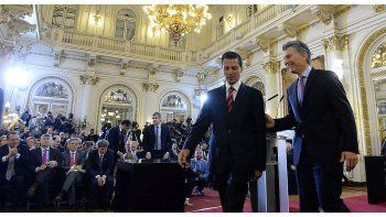 Mauricio Macri recibió a Peña Nieto en Casa Rosada.