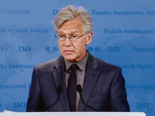 Vocero. Gerry Rice encabezó la acostumbrada conferencia de prensa quincenal y respaldó al gobierno de Macri.