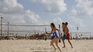 Panic on a beach in Israel over missiles from Gaza.