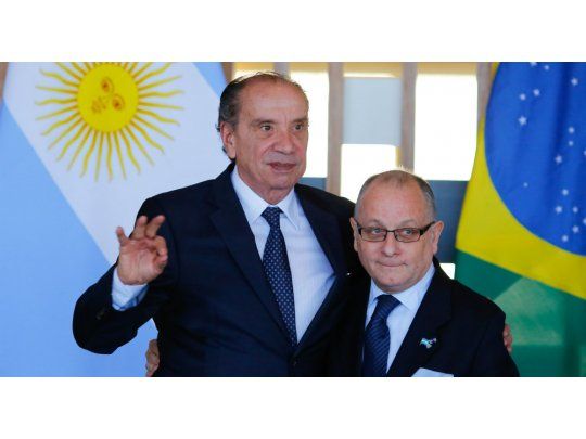El canciller brasileño Minister Aloysio Nunes y su par argentino Jorge Faurie.