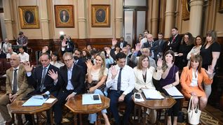 Aliados radicales, provinciales y del PRO votando junto al oficialismo en una comisión del Senado. Aliados radicales, provinciales y del PRO votando junto al oficialismo en una comisión del Senado.