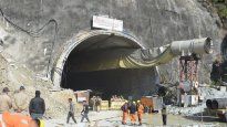 Los 41 obreros atrapados en el túnel de India fueron vistos por primera vez