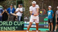 Puntazo. Sebastián Báez levantó varios match point y le dio el punto de la clasificación a la Argentina.&nbsp;