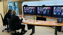 Alberto Fernández encabezó el encuentro virtual junto a Santiago Cafiero.