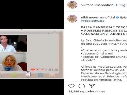Así es como Nicole Neumann presentaba su entrevista en su red social Instagram.