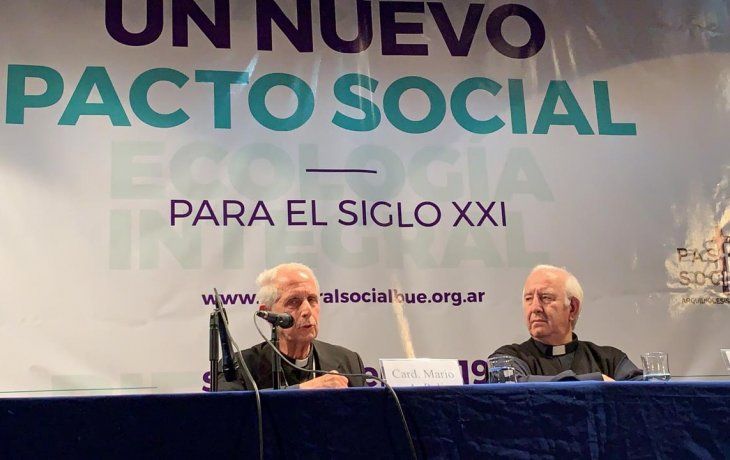 El cardenal primado de la Argentina, Mario Poli&nbsp;y el presidente de la Pastoral Social de la Ciudad de Buenos Aires, Carlos Accaputo.&nbsp;