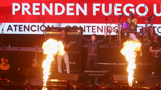 Javier Milei durante su recital en el Movistar Arena.