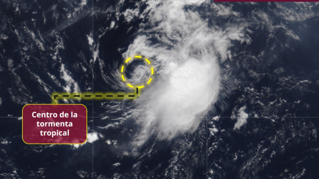 Centro de la tormenta tropical Cristóbal.