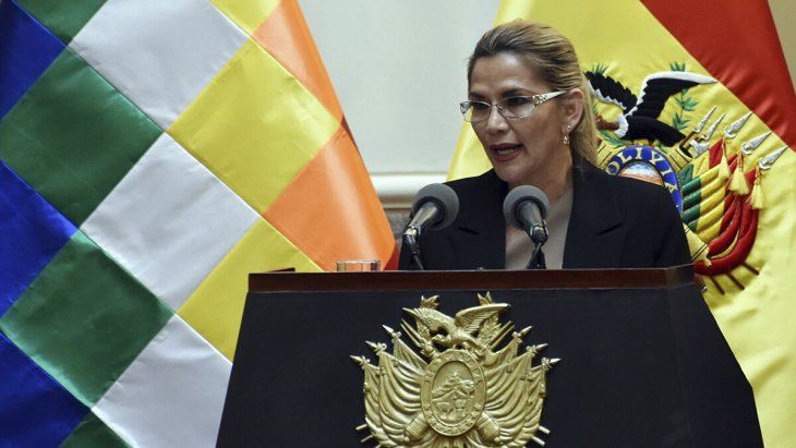 La presidenta de facto de Bolivia, Jeanine Áñez.