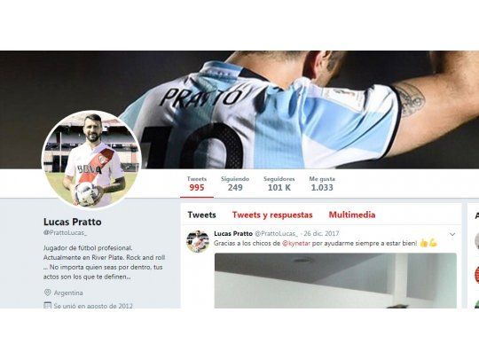 Pratto se sacó el 12 de su alia en las redes sociales.