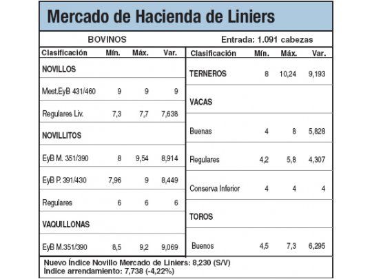 Escaso ingreso de animales a Liniers
