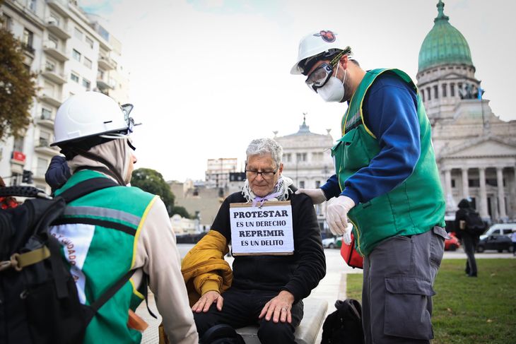 Se registraron heridos y descompensados en la movilización de este miércoles. Se registraron heridos y descompensados en la movilización de este miércoles.