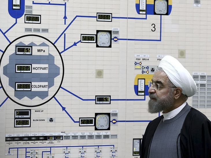 The former president of Iran Hasán Rohaní travels the Busher nuclear plant. The former president of Iran Hasán Rohaní travels the Busher nuclear plant.