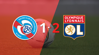 victoria apretada de olympique lyon por 2-1 sobre rc strasbourg