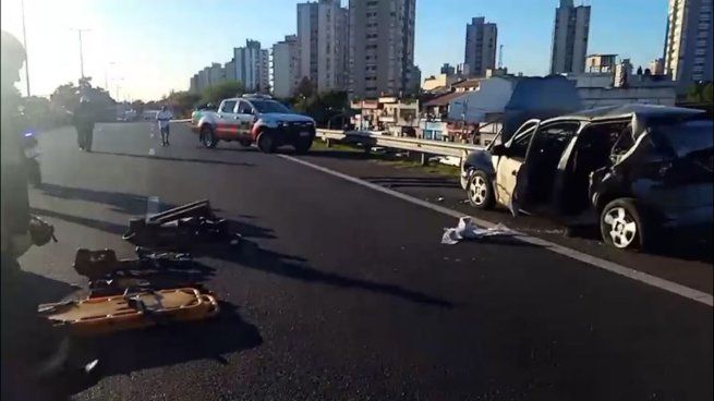 Así quedaron los vehículos tras el fuerte impacto en la General Paz