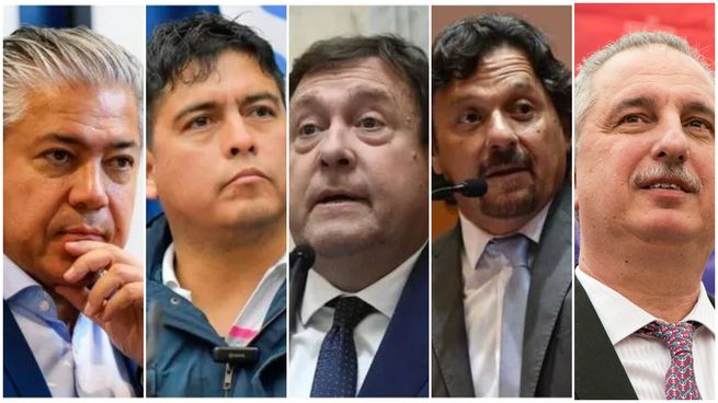 Provincialistas: Rolando Figueroa, Claudio Vidal, Alberto Weretilneck, Gustavo Sáenz y Hugo Passalacqua.