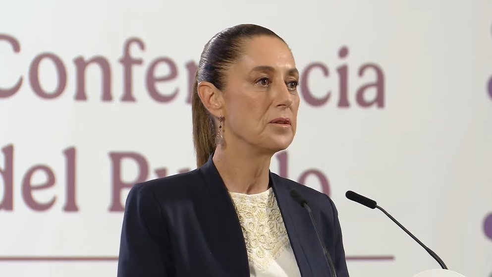 Claudia Sheinbaum habla en una nueva Mañanera del Pueblo.