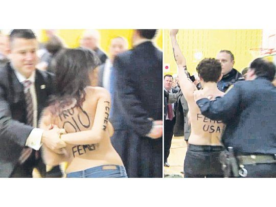 Insólito. Un lavadero funcionó como lugar de sufragio, donde los votos se emitieron entre los lavarropas. En Nueva York, un grupo de mujeres protestaron desnudas contra Donald Trump.