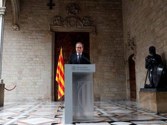 El presidente catal&aacute;n, Quim Torra, dio por terminada la coalici&oacute;n de gobierno de las fuerzas separatistas.