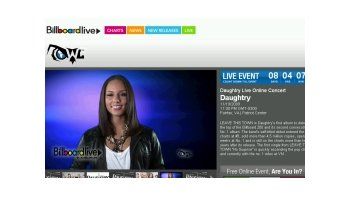 BillboardLive.com ofrece conciertos en vivo y gratis por la Web.