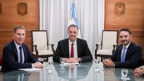 Santilli, Adorni y Valdés en Casa Rosada.&nbsp;