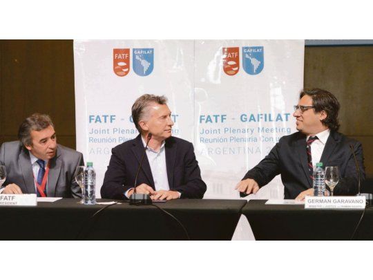 plenario. Mauricio Macri abrió el encuentro, secundado por el Ministro Germán Garavano y su vice, Santiago Ottamendi, presidente de GAFI.