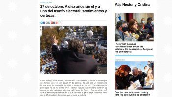 27 de octubre: la carta de cristina por el aniversario de la muerte de kirchner y el ano del triunfo electoral