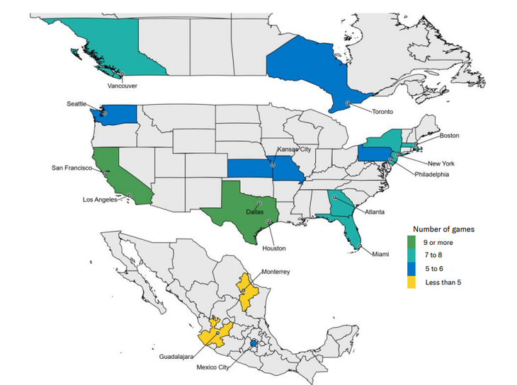 México albergará una menor cantidad de partidos en comparación con Estados Unidos y Canadá.