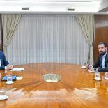 Martí Galdeano (primero contando desde la izquierda) mantuvo una charla con Luis Caputo Martí Galdeano (primero contando desde la izquierda) mantuvo una charla con Luis Caputo