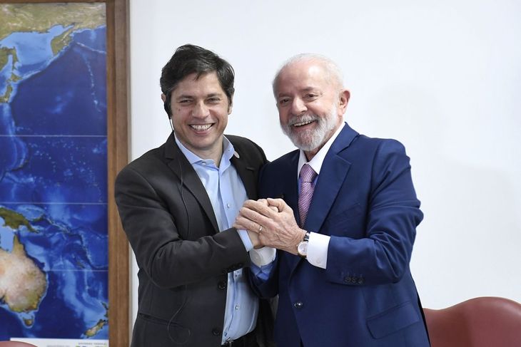 Axel Kicillof and Lula Da Silva met at the Planalto Palace.