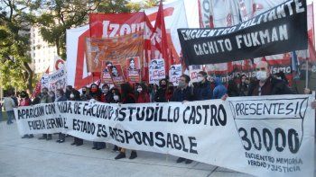 Marcha por Facundo Astudillo Castro en Plaza de Mayo.