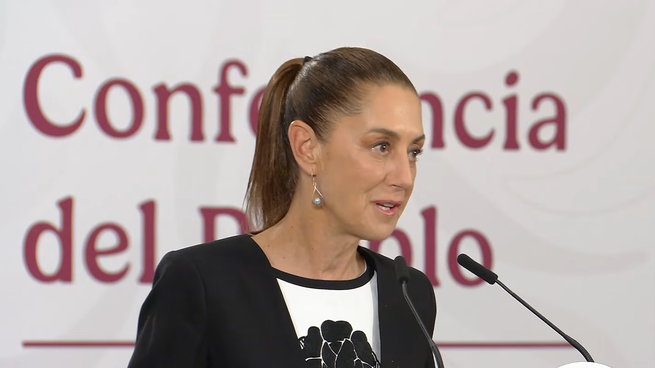 Claudia Sheinbaum en la Mañanera del Pueblo.