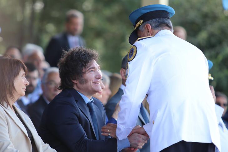 Javier Milei encabezó un acto en homenaje a la Policía Federal.