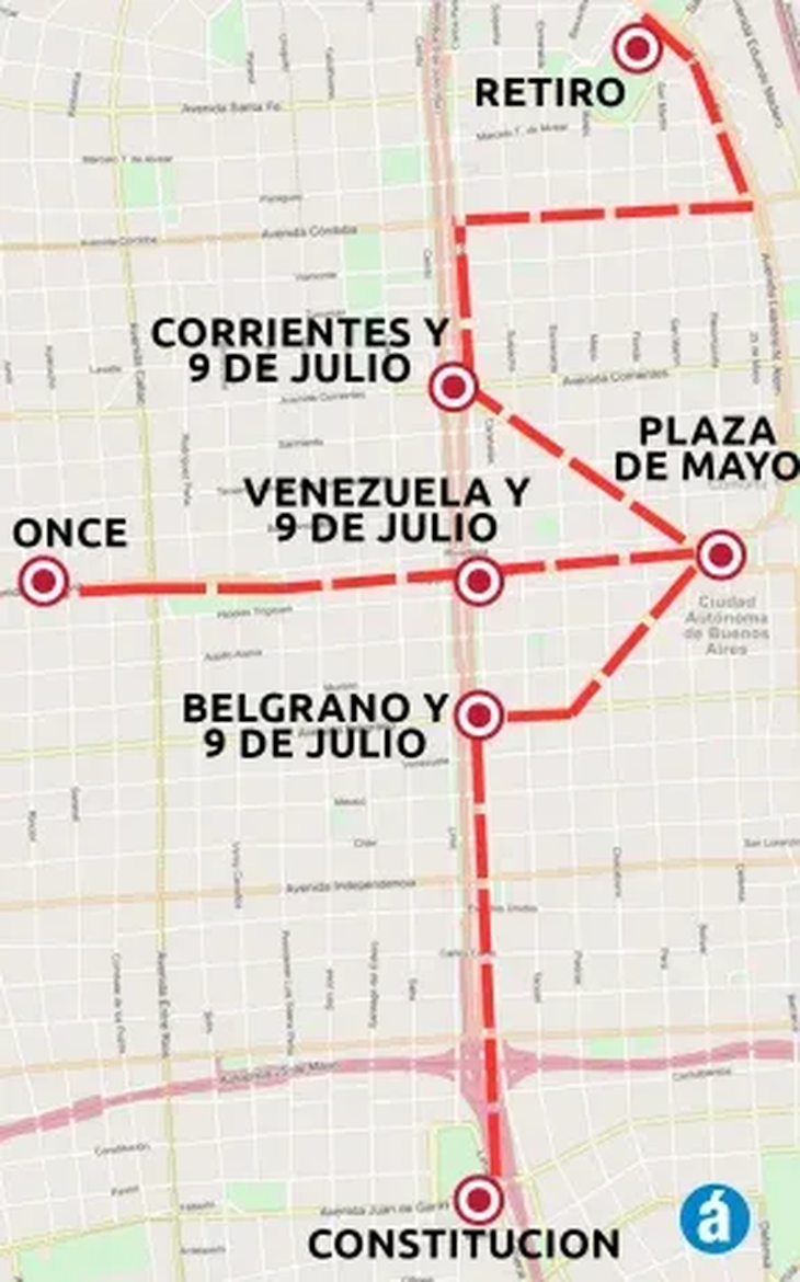 Como será el recorrido de la marcha del 20 de diciembre. Como será el recorrido de la marcha del 20 de diciembre.