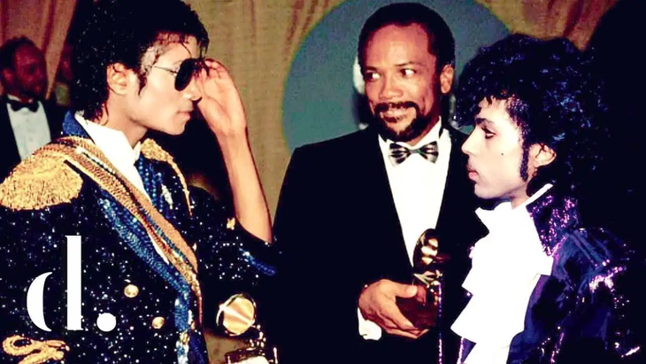 Michael Jackson y Prince ante la mirada del productor musical Quincy Jones. Michael Jackson y Prince ante la mirada del productor musical Quincy Jones.